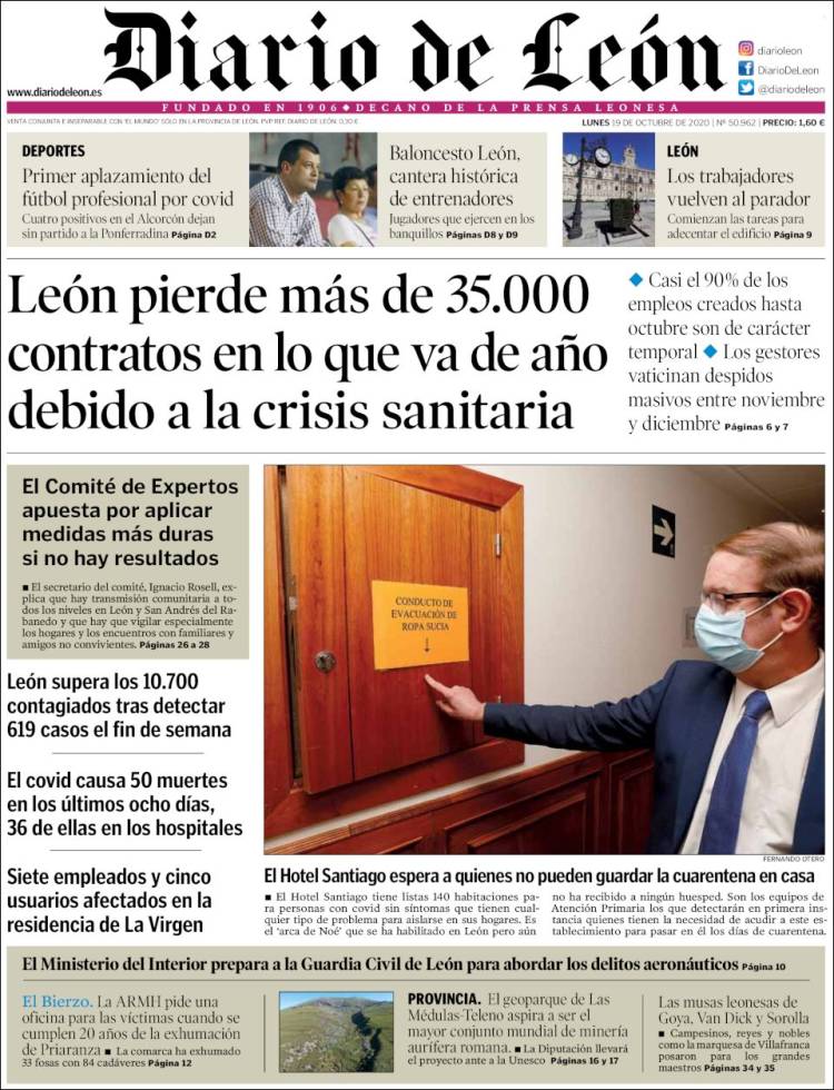 Portada de Diario de León (Espa&ntilde;a)