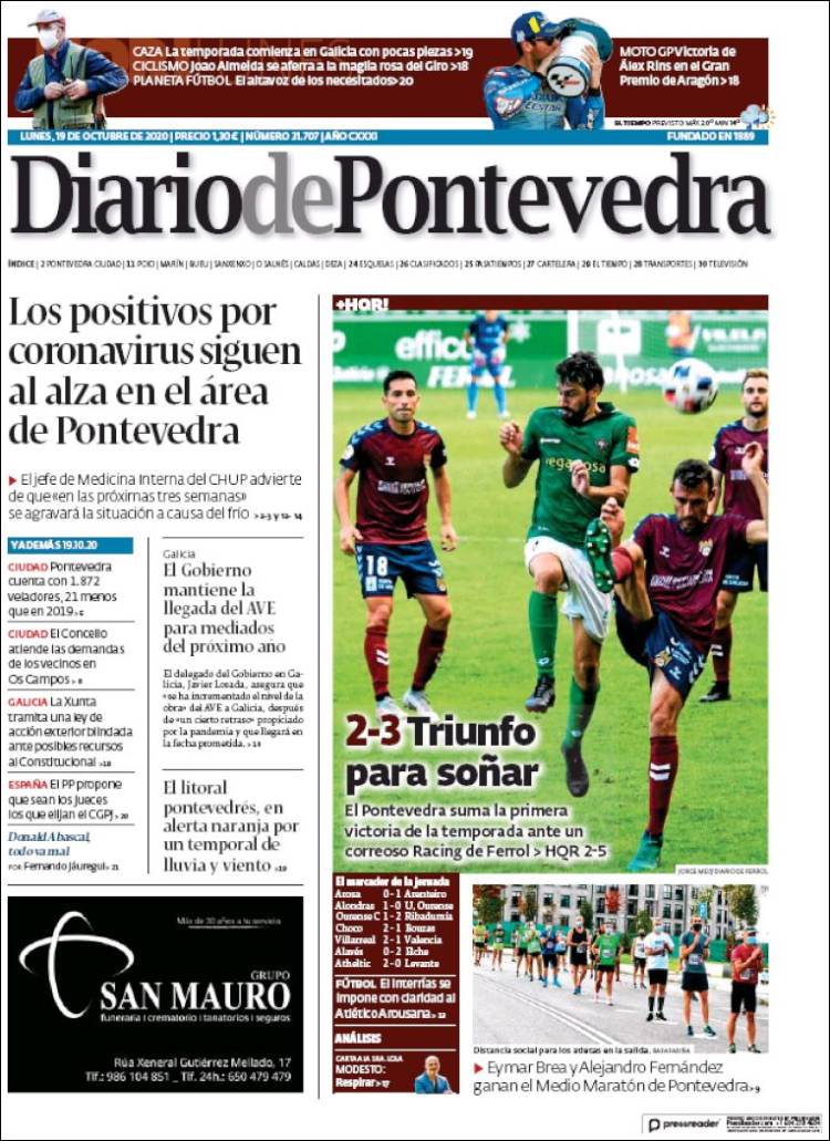 Portada de Diario de Pontevedra (Espa&ntilde;a)