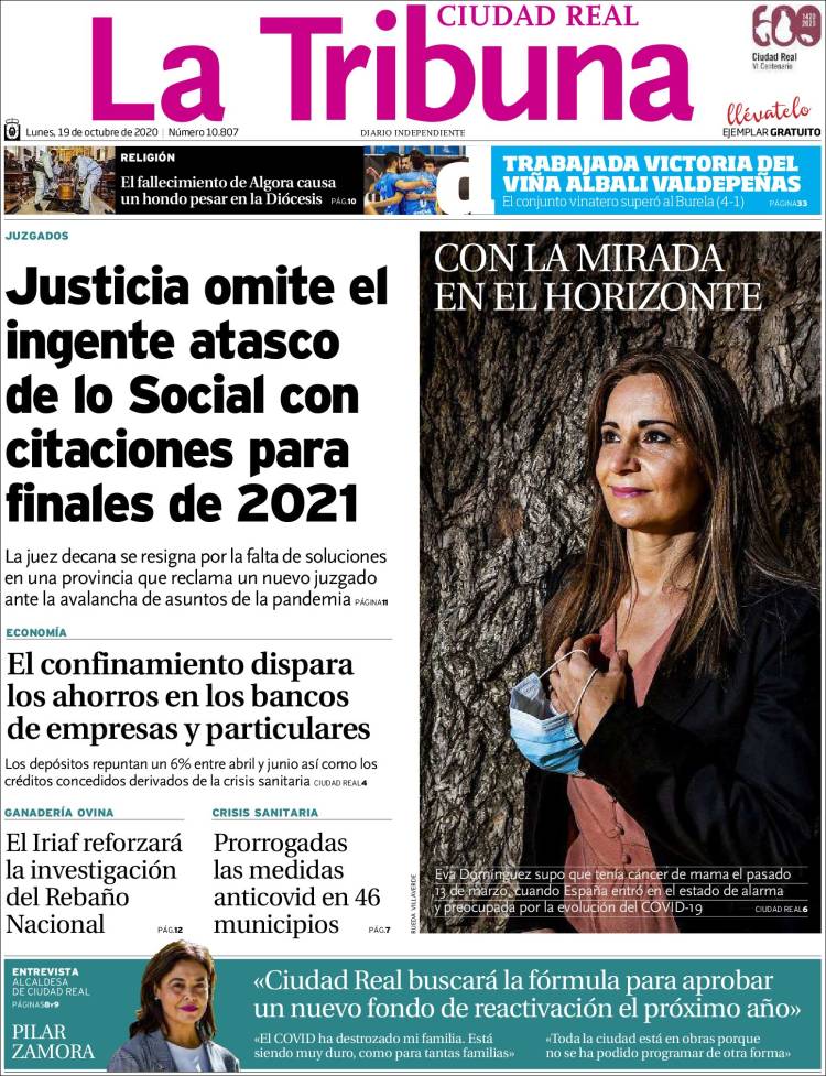 Portada de La Tribuna de Ciudad Real (Espa&ntilde;a)