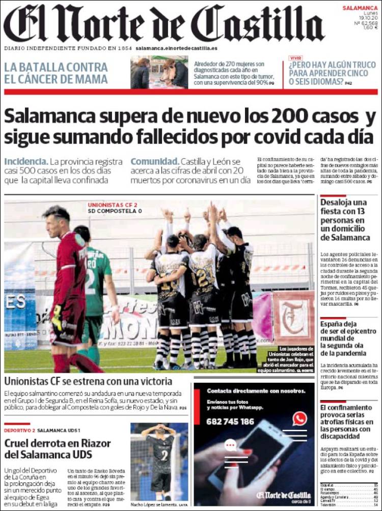 Portada de Norte de Castilla - Salamanca (Espa&ntilde;a)