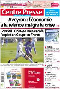 Portada de Centre Presse (Francia)