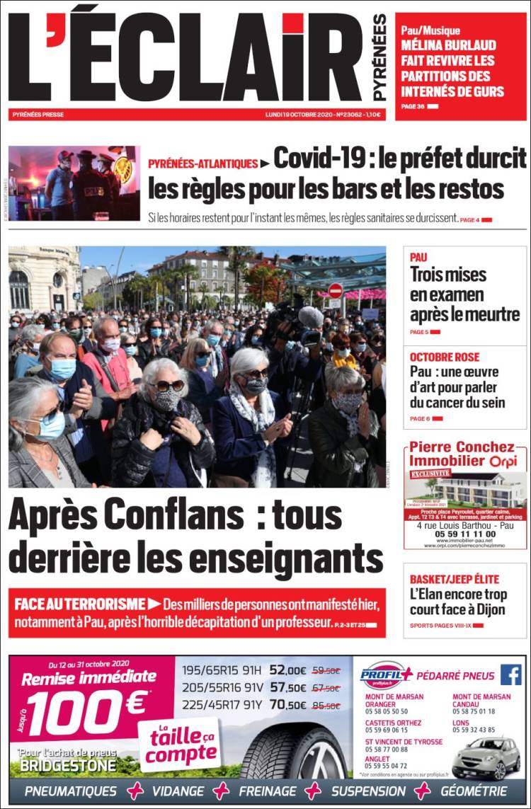 Portada de L'Eclair des Pyrénées (Francia)