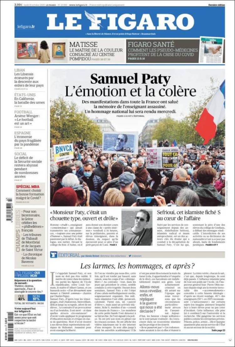Portada de Le Figaro (Francia)