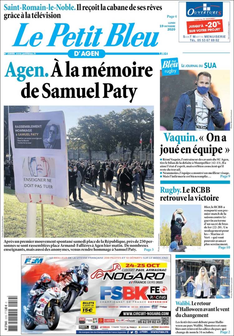 Portada de Le Petit Bleu (Francia)