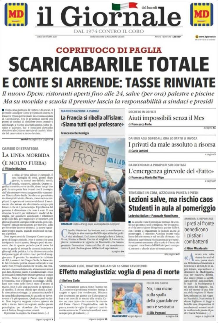 Portada de il Giornale (Italia)