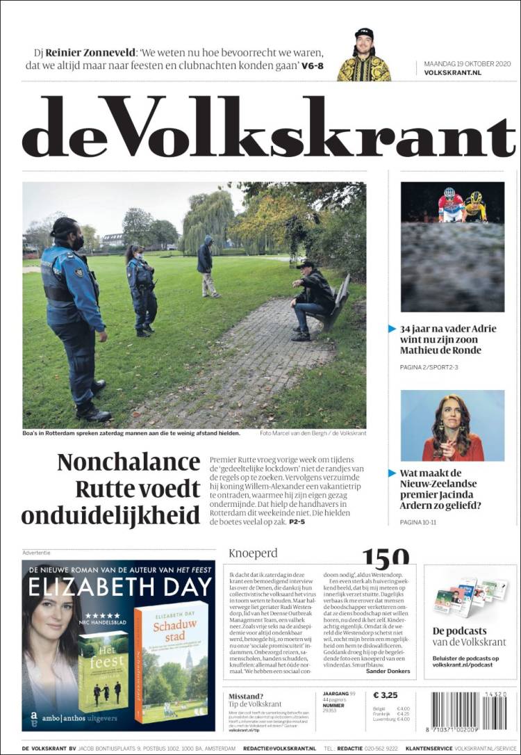 Portada de De Volkskrant (Pa&iacute;ses Bajos)