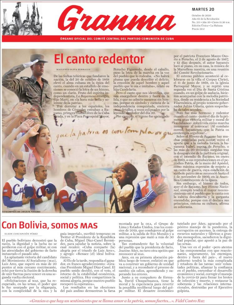 Portada de Granma (Cuba)