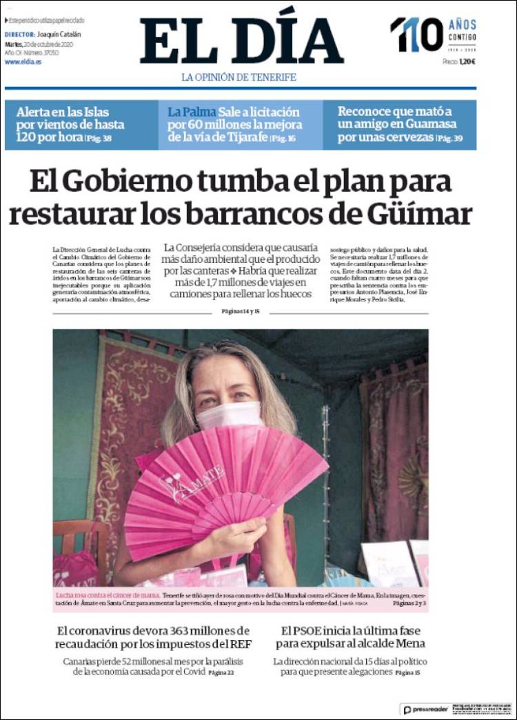 Portada de El Día (Espa&ntilde;a)