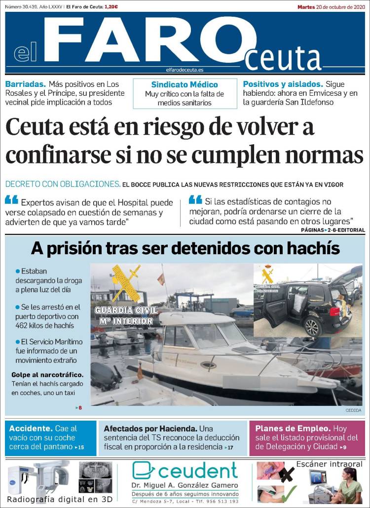 Portada de El Faro de Ceuta (Espa&ntilde;a)