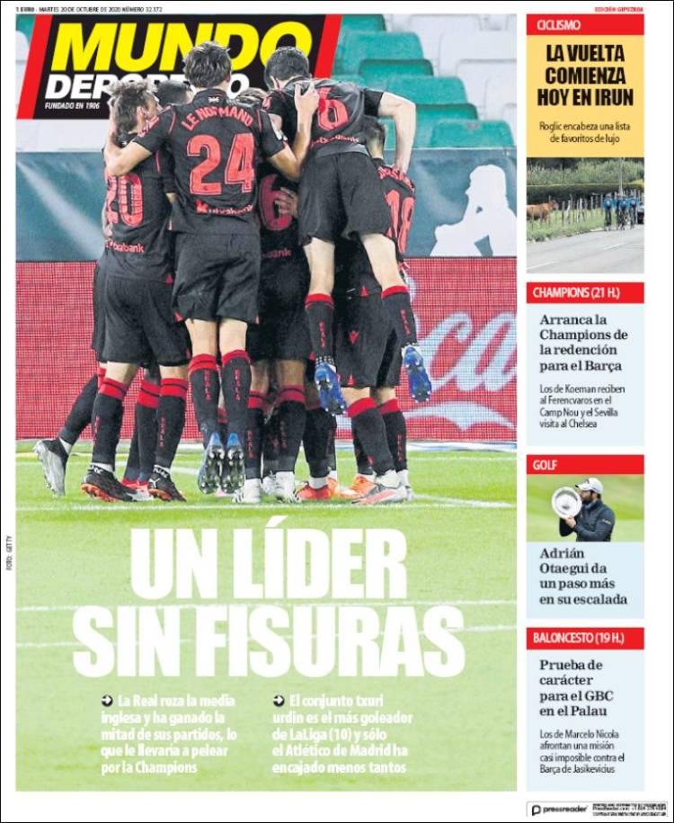 Portada de Mundo Deportivo Gipuzkoa (Espa&ntilde;a)