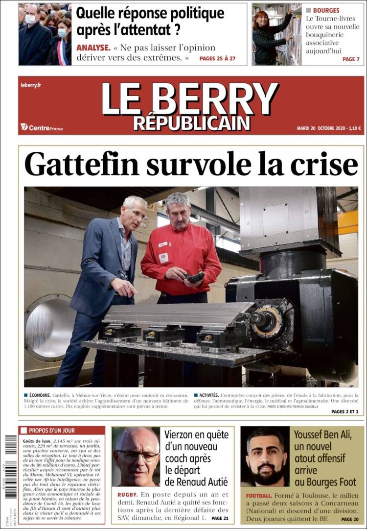 Portada de Berry Republicain (Francia)