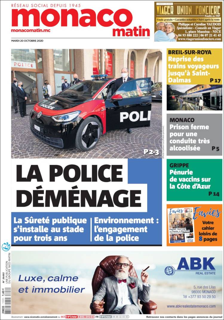 Portada de Nice-Matin (Francia)