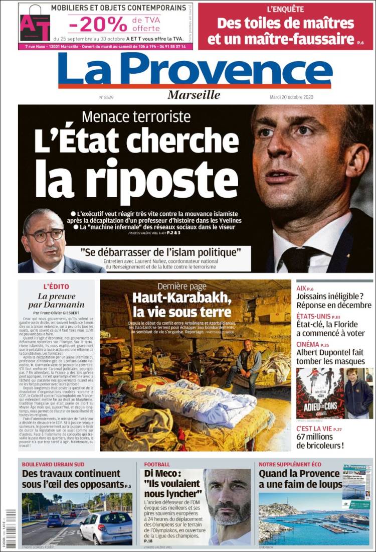Portada de La Provence (Francia)