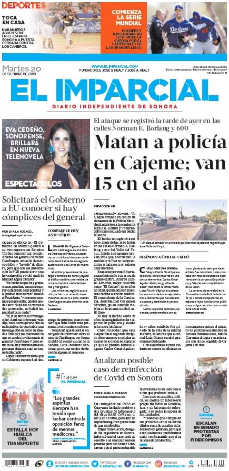 Portada de El Imparcial (México)