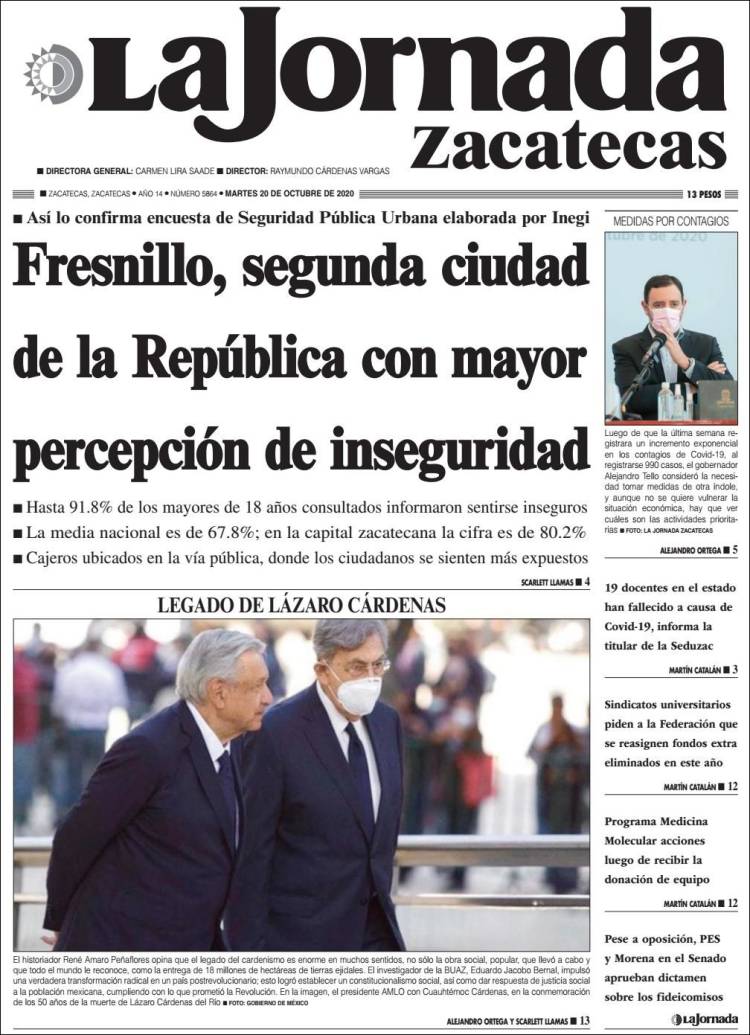 Portada de Jornada de Zacatecas (México)