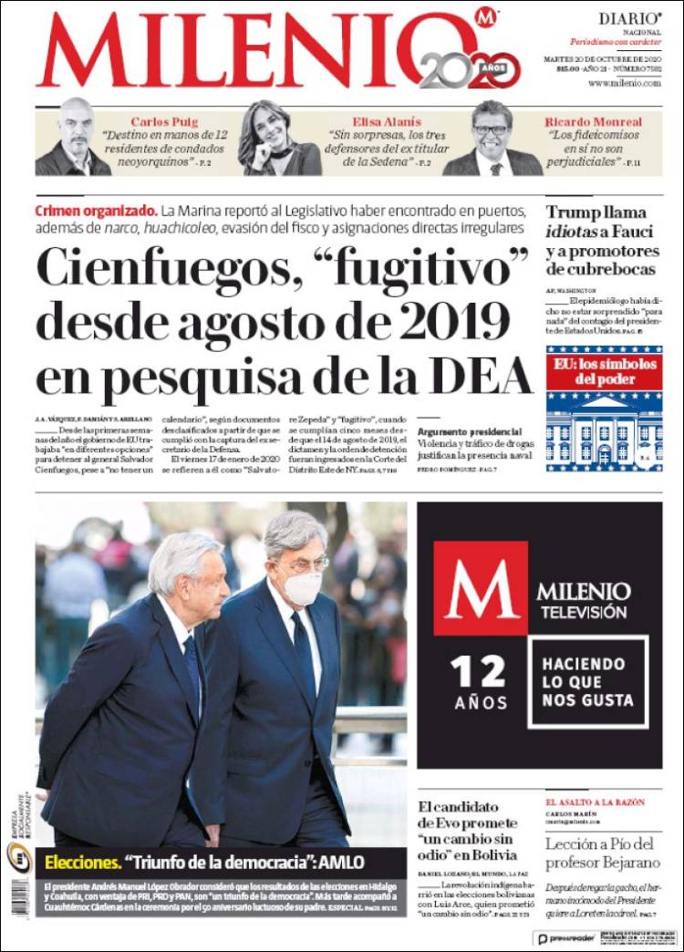 Portada de Milenio (México)