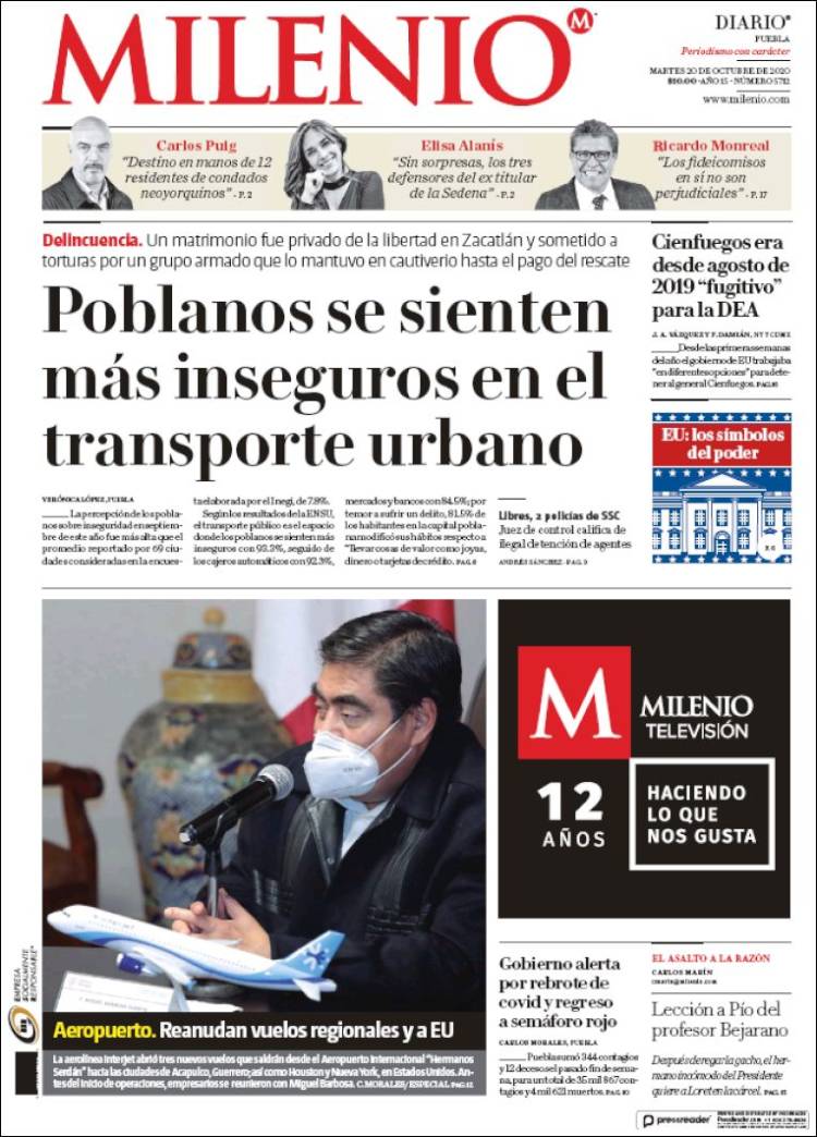 Portada de Milenio de Puebla (México)