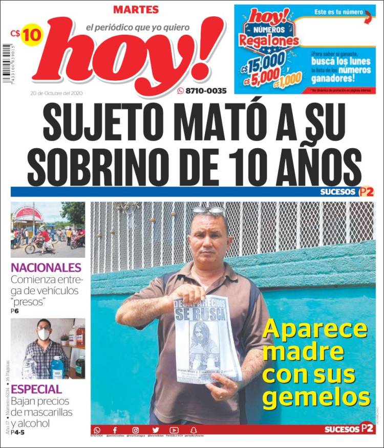 Portada de Hoy (Nicaragua)