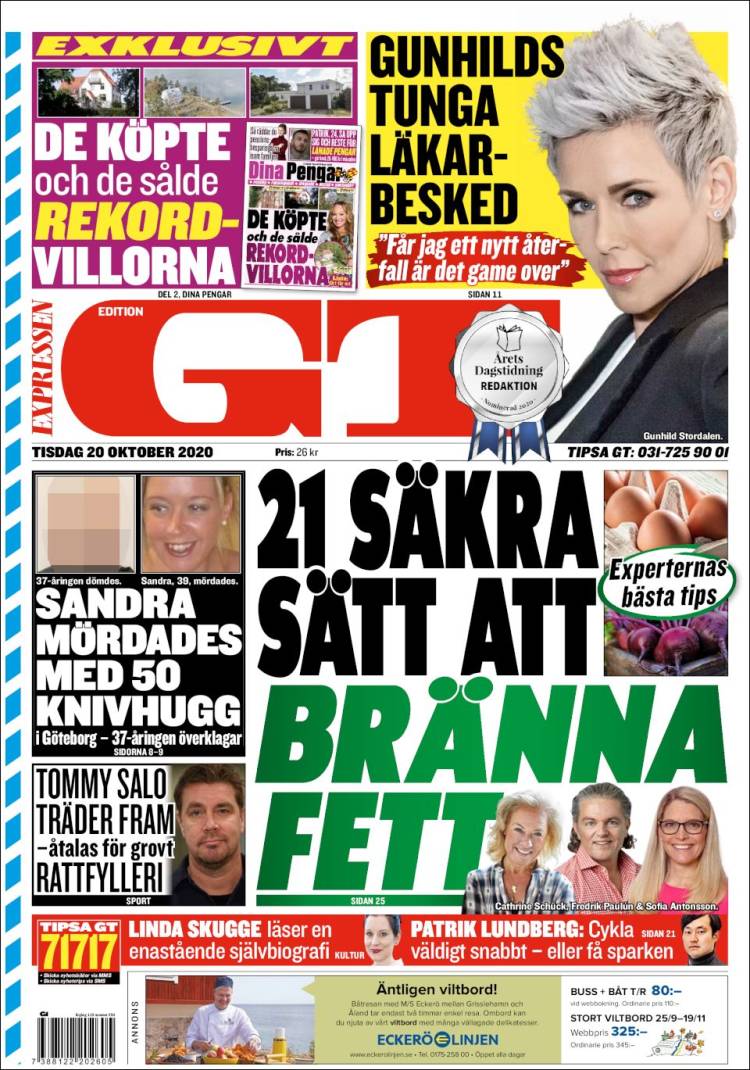 Portada de Göteborgstidningen (Suecia)
