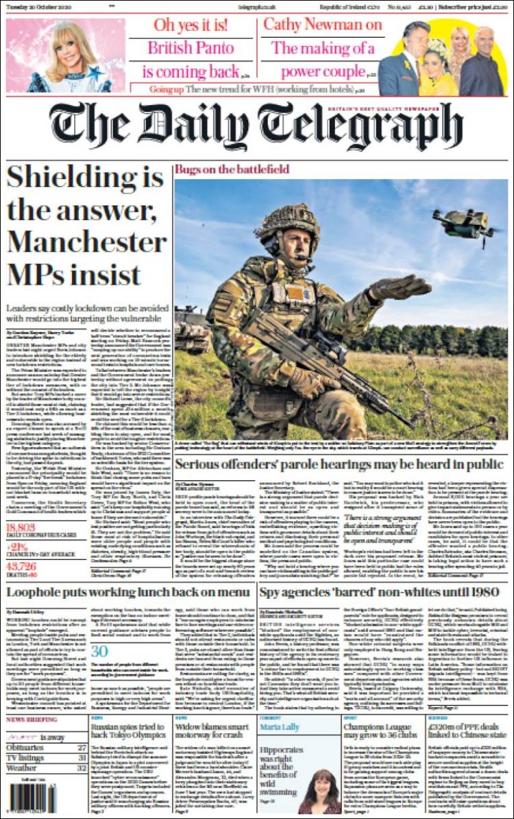 Portada de Daily Telegraph (Reino Unido)