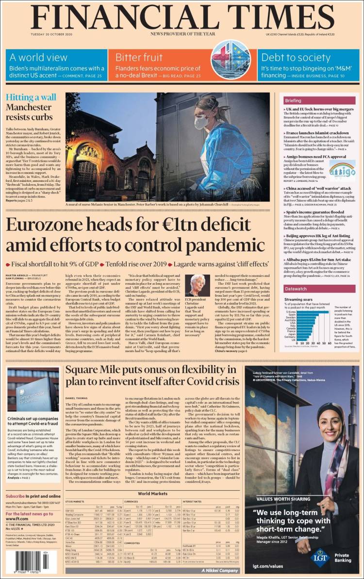 Portada de Financial Times (Reino Unido)