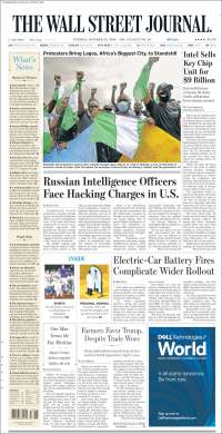 Portada de Wall Street Journal (USA)