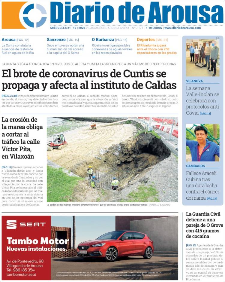 Portada de Diario de Arousa (España)