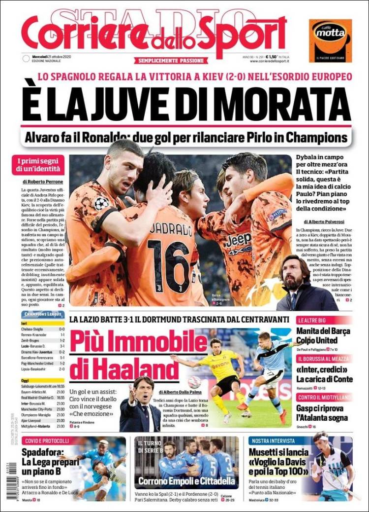 Portada de Corriere dello Sport (Italia)