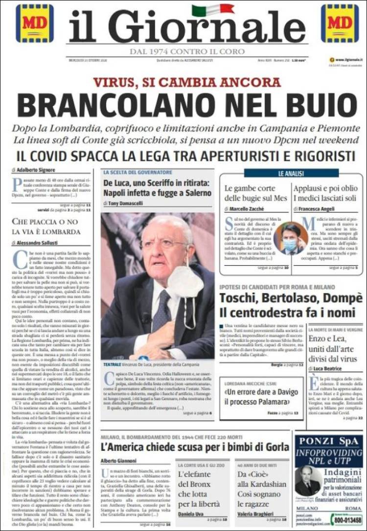 Portada de il Giornale (Italia)