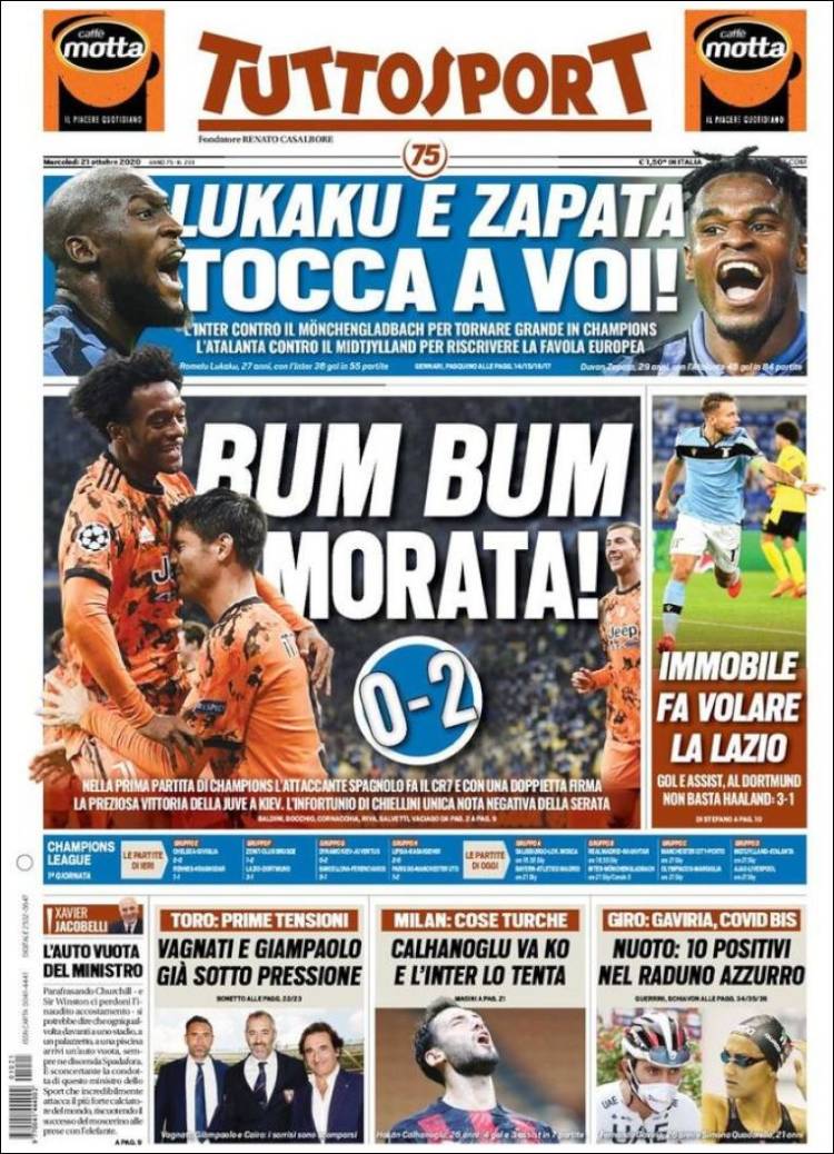 Portada de Tuttosport (Italia)
