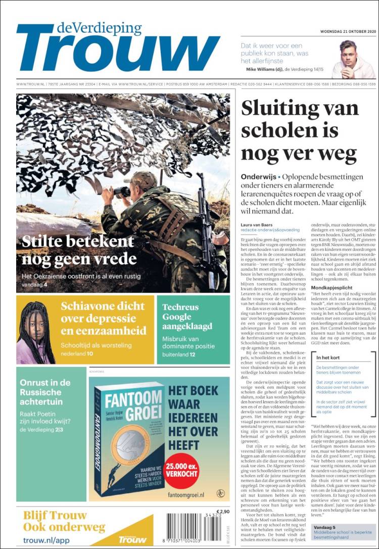 Portada de Trouw (Pa&iacute;ses Bajos)