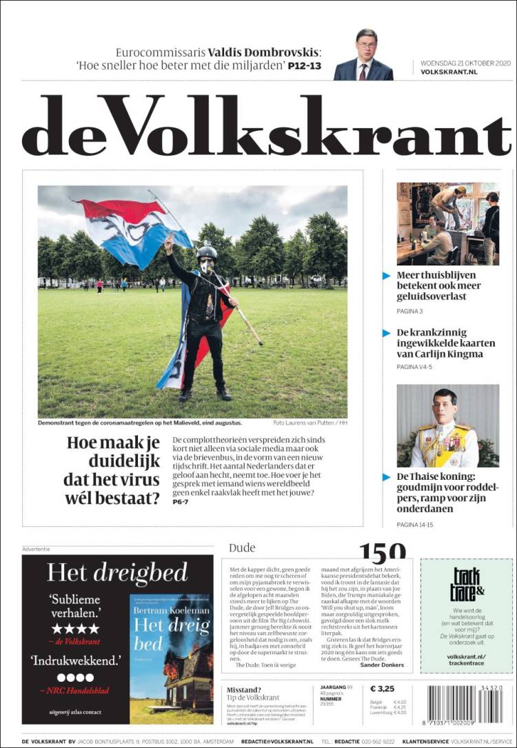 Portada de De Volkskrant (Pa&iacute;ses Bajos)