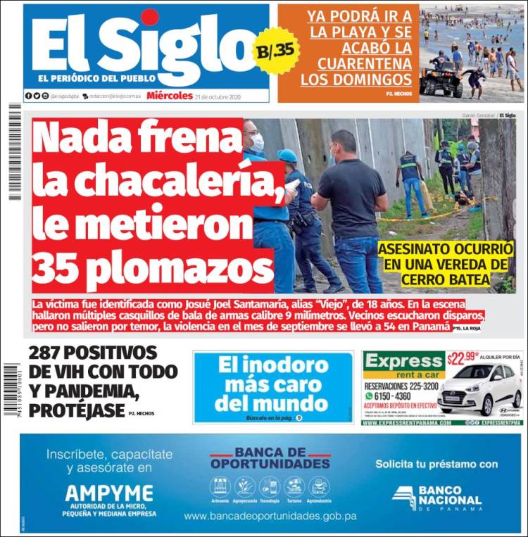 Portada de El Siglo (Panam&aacute;)