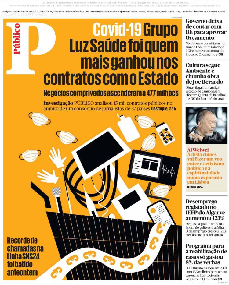 Portada de Público (Portugal)