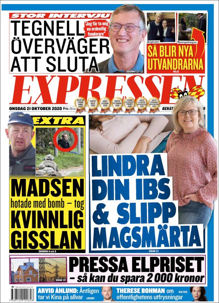 Portada de Expressen (Suecia)