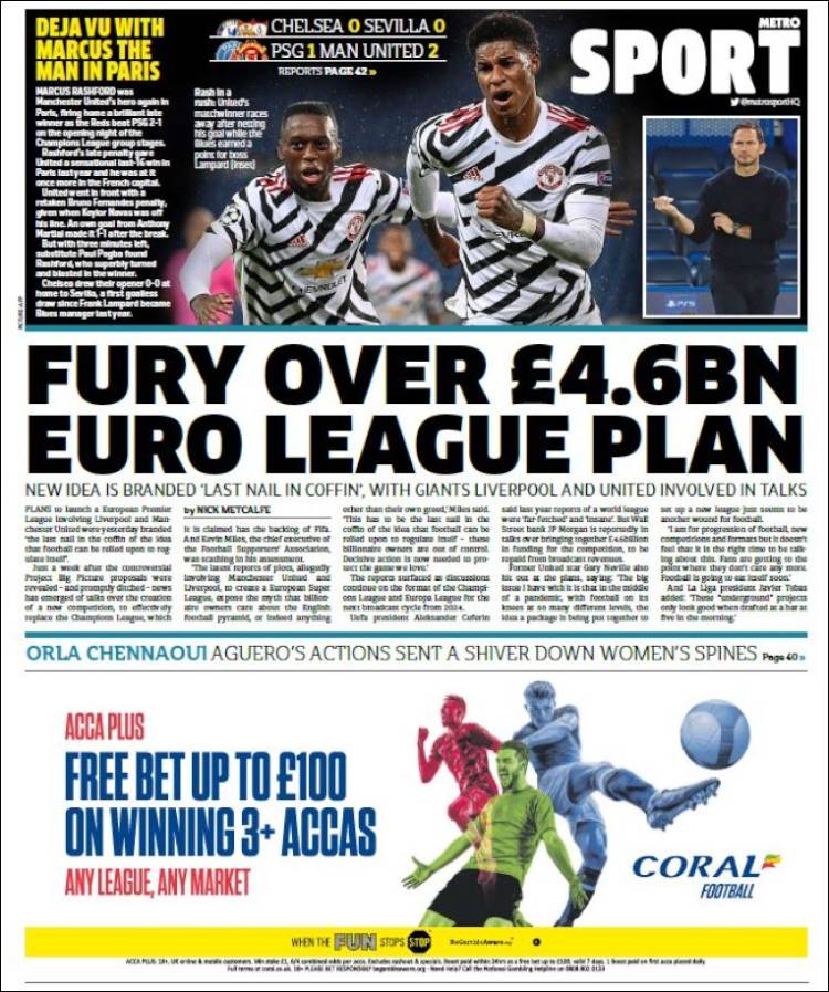 Portada de Metro Sport (Reino Unido)