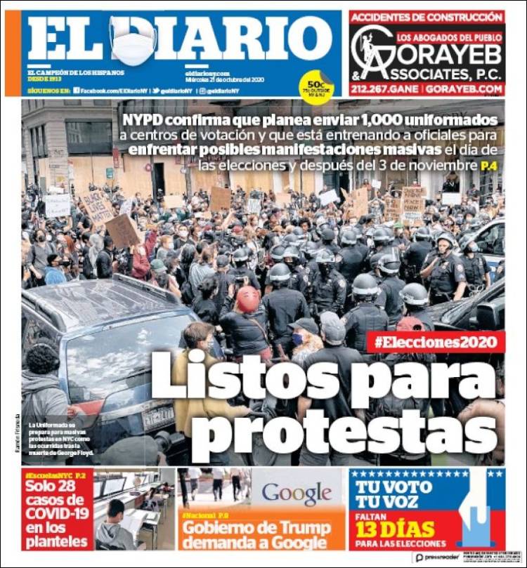 Portada de El Diario NY (USA)