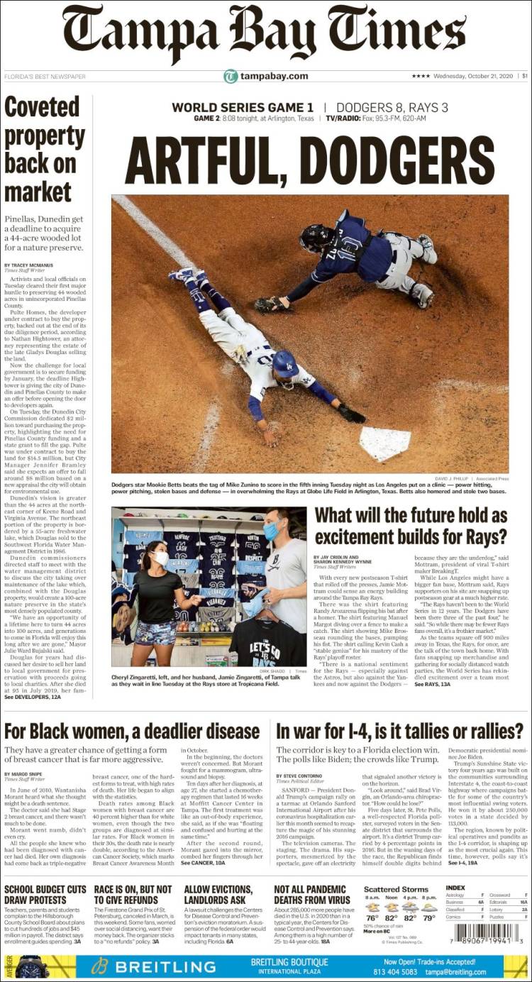 Portada de Tampa Bay Times (USA)