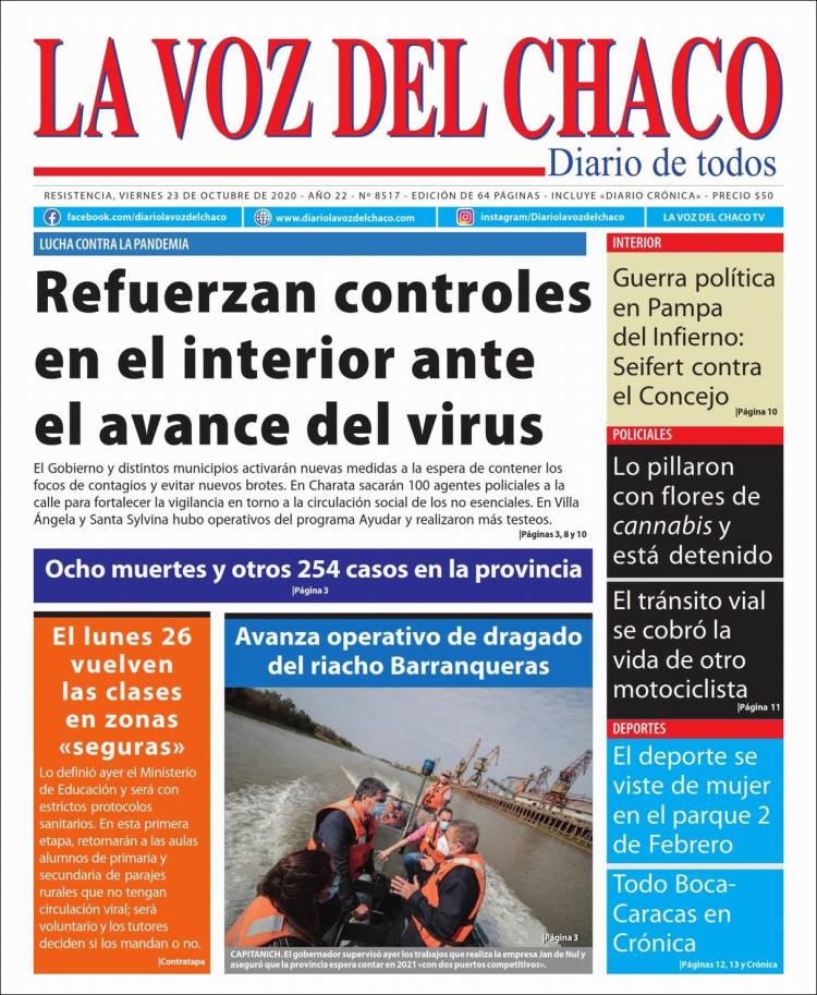 Portada de La Voz del Chaco (Argentina)