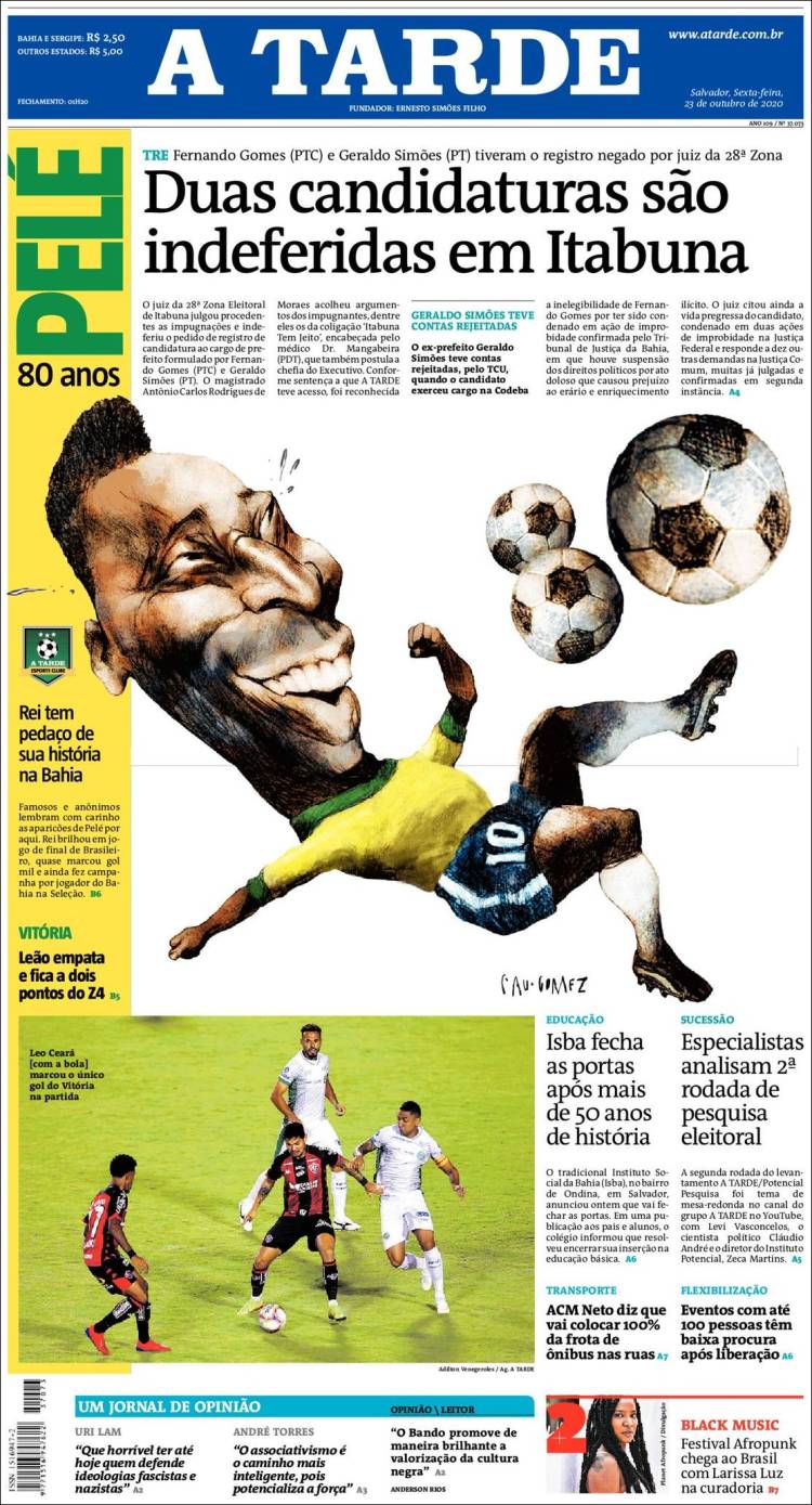 Portada de Diário A Tarde (Brasil)