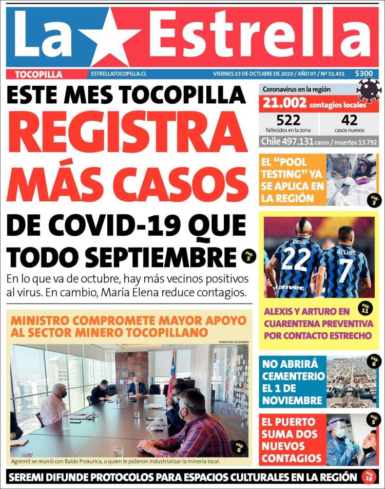 Portada de La Estrella de Tocopilla (Chile)
