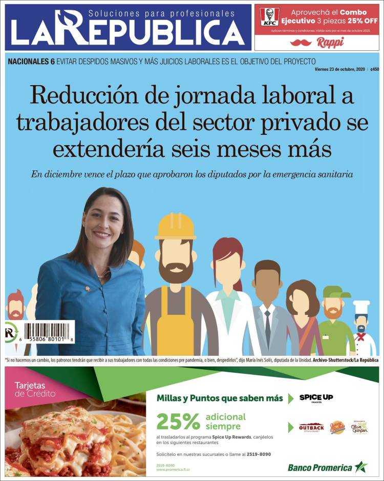 Portada de La República (Costa Rica)