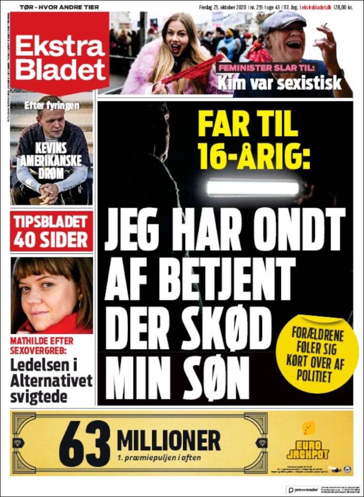 Portada de Ekstra Bladet (Dinamarca)