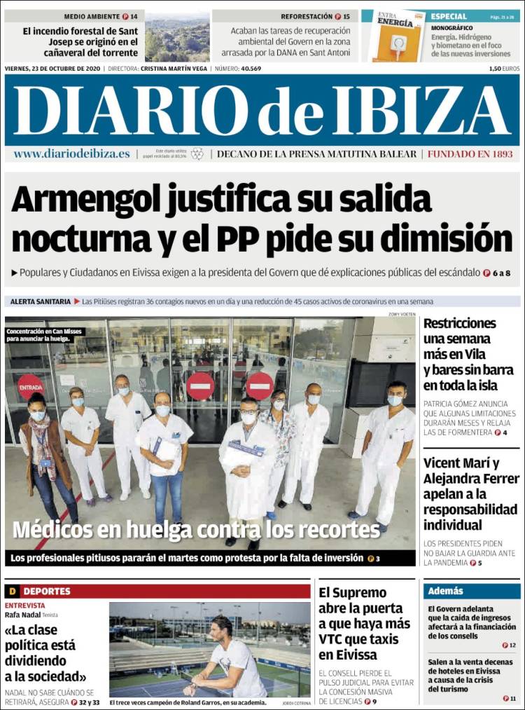 Portada de Diario de Ibiza (Espa&ntilde;a)