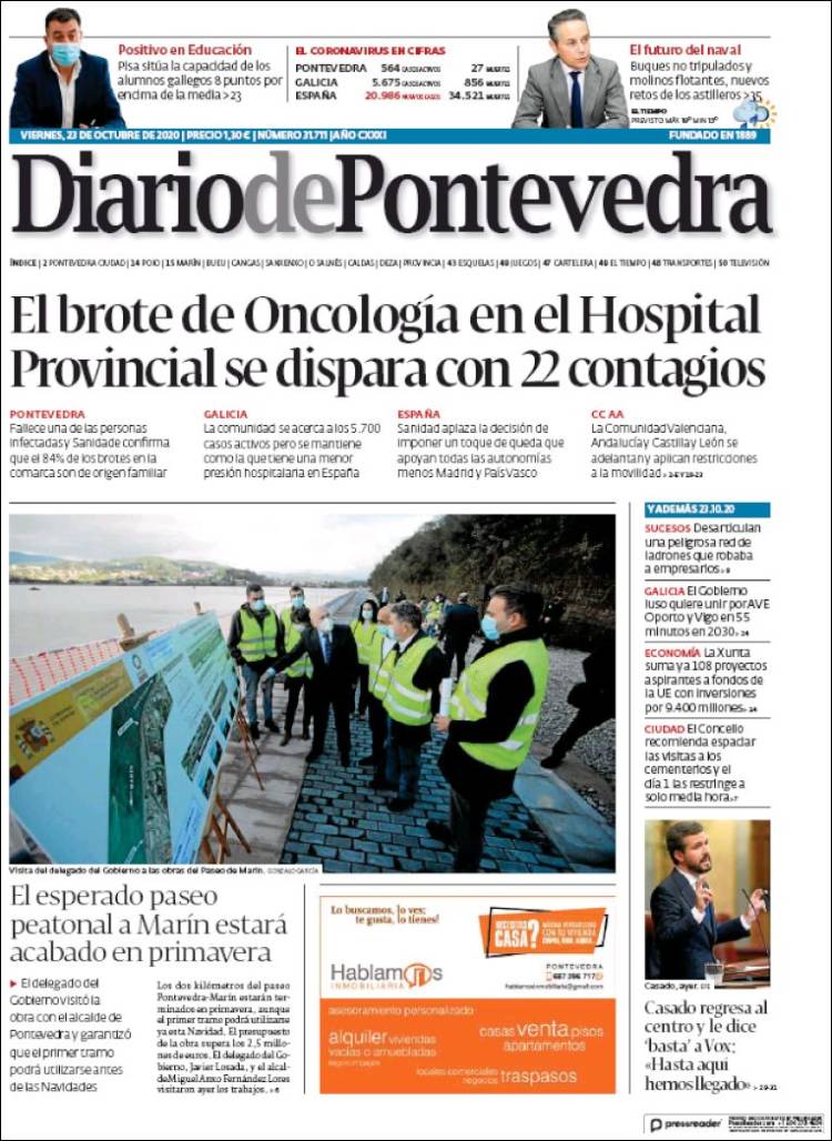 Portada de Diario de Pontevedra (Espa&ntilde;a)