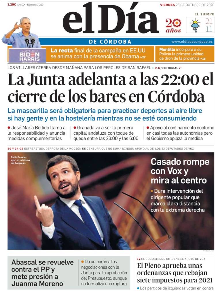 Portada de El Día de Córdoba (Espa&ntilde;a)