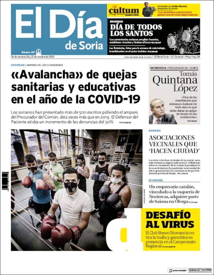 Portada de El Día de Soria (Espa&ntilde;a)