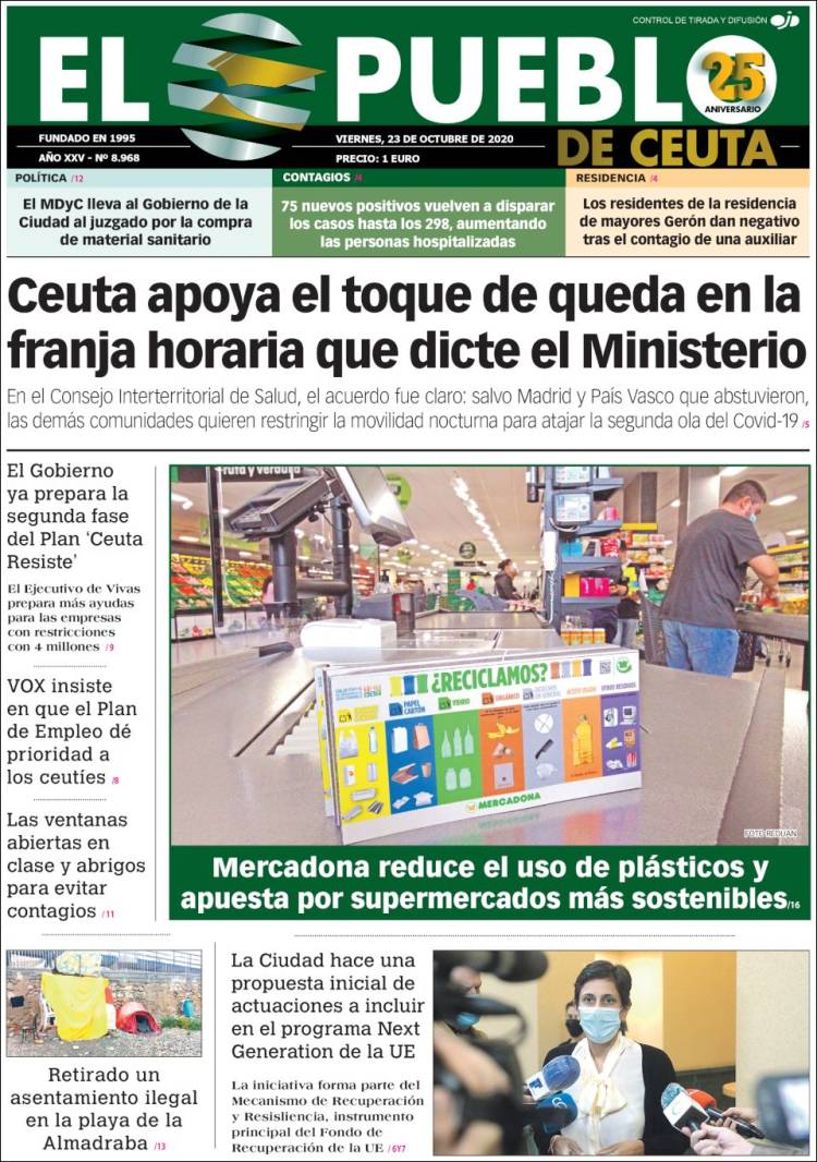 Portada de El Pueblo de Ceuta (Espa&ntilde;a)