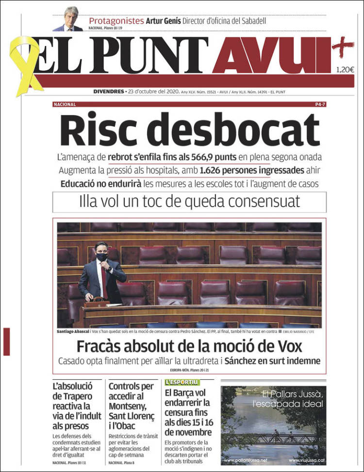 Portada de El Punt Avui (Espa&ntilde;a)