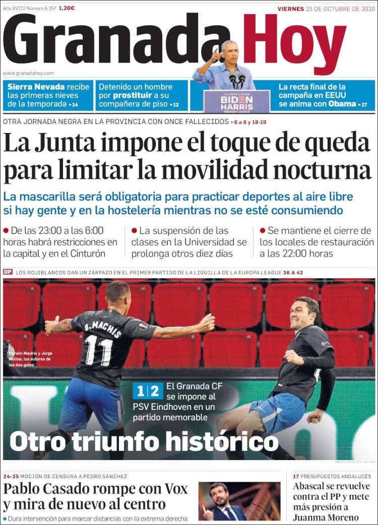 Portada de Granada Hoy (Espa&ntilde;a)